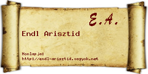 Endl Arisztid névjegykártya